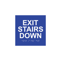 
              EXIT STAIRS DOWN - ADA Braille
            