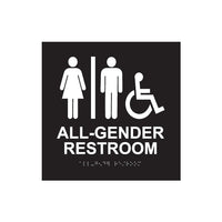 ALL GENDER RESTROOM ADA BRAILLE WALL SIGN