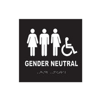 GENDER NEUTRAL RESTROOM ADA BRAILLE WALL SIGN