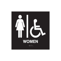 WOMENS RESTROOM ADA BRAILLE WALL SIGN