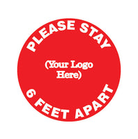 Social Distance Floor Decals - Add Your Logo