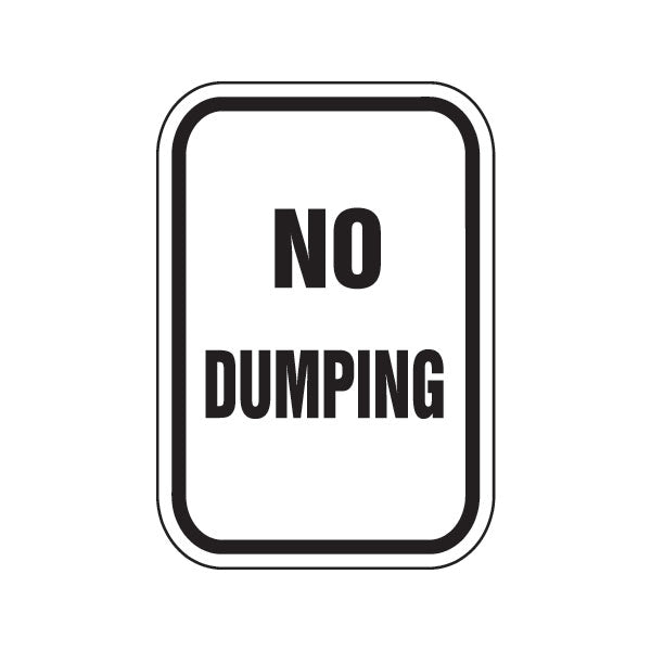 NO DUMPING sign